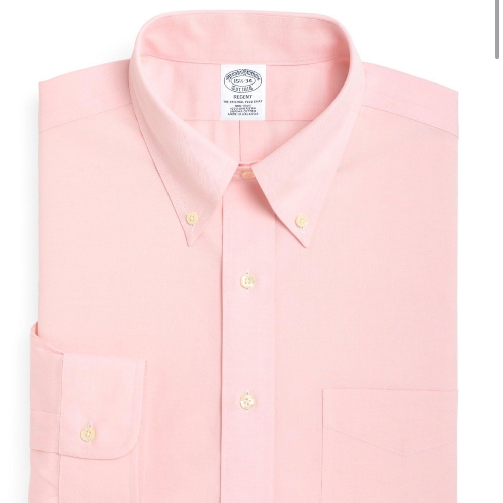 Brooks Brothers Pink Regent Regular-Fit Dress Shirt, Non-Iron Button-Down Collar
